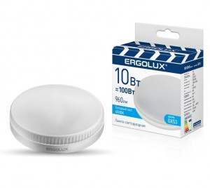 Ergolux GX53 св/д 10W(1000lm) 4500К 4K матовая 74х22 пластик/алюм. LED-GX53-10W-GX53-4K