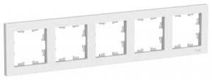 Systeme Electric AtlasDesign рамка СУ 5 мест. бел. Antibact. ATN000105 (5!)