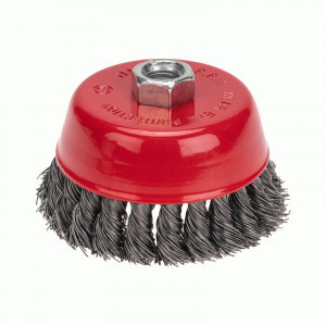 KRANZ Щетка чашечная для УШМ, крученая стальная проволока, 100мм, М14 KR-91-1234