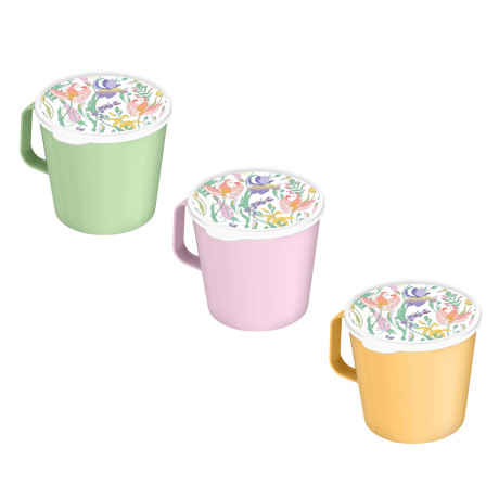 Ботаника Кружка с крышкой 750мл, пластик, 3 цвета