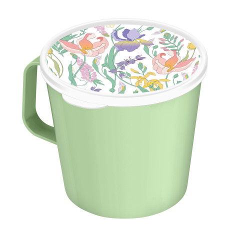 Ботаника Кружка с крышкой 750мл, пластик, 3 цвета