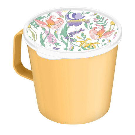 Ботаника Кружка с крышкой 750мл, пластик, 3 цвета