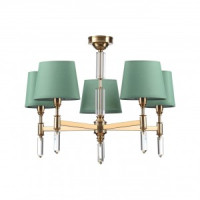 ODEON LIGHT 4887/5 MODERN ODL_EX22 115 бронз./зел./абажур ткань Люстра E14 5x40W LONDON