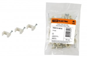 TDM скоба пластиковая плоская 14мм (уп. 50 шт., цена за уп.) (50!) SQ0513-0016