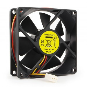 Вентилятор Gembird FANCASE/BALL 80x80x25, подшипник, 3 pin, провод 0,3 м