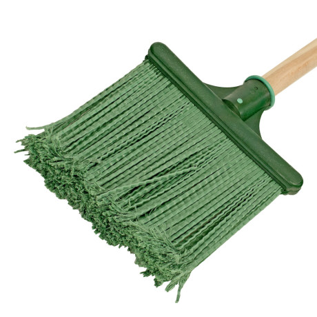 Метла полипропиленовая, 240 х 160 х 1400 мм, плоская распушенная, деревянный черенок, Сибртех