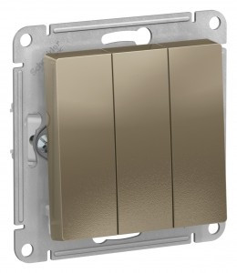 Systeme Electric AtlasDesign мех. выкл. СУ 3 кл. шампань (пл.осн.) ATN000531 (10!)