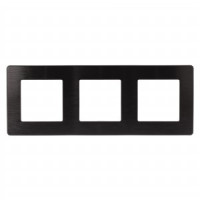 ЭРА 12 рамка СУ 3 мест. САТИН, черный 12-5103-06 8694