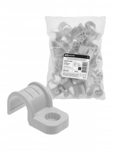 TDM скоба крепежная д/трубы 20 мм односторон д/прям монтажа (уп 50 шт, цена за шт) серая SQ0405-6002