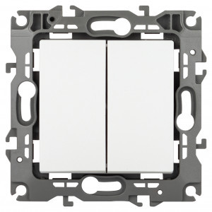 ЭРА 12 мех. выкл. (перекл.) СУ 2 кл. (перекрестный) 10А автоклеммы, белый матовый 12-1106-01М