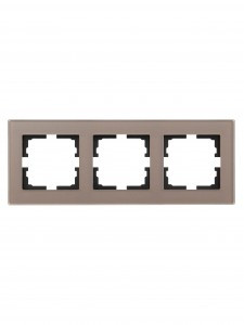 Lezard VESNA рамка акрил СУ 3 мест., гориз., кофейная матовая 742-M6780-148