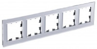 Systeme Electric AtlasDesign Nature рамка СУ 5 мест. стекло алюминий ATN320305
