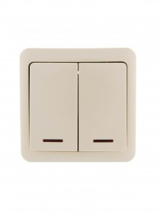 Lezard VIOLA выкл. ОУ 2 кл. (инд.) крем (корп. ABS) 751-0300-112