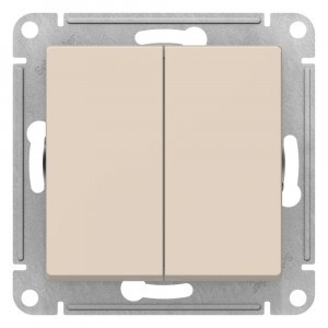 Systeme Electric AtlasDesign мех. выкл. СУ 2 кл. кнопка, 10А, БЕЖЕВЫЙ ATN000217 (5!)
