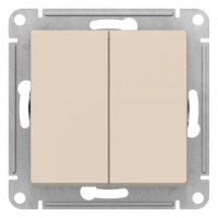 Systeme Electric AtlasDesign мех. выкл. СУ 2 кл. кнопка, 10А, БЕЖЕВЫЙ ATN000217 (5!)