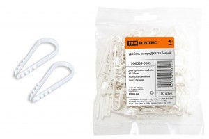 TDM ДХК-18 дюбель-хомут д/кругл. кабеля 11-18мм нейлон белый (100шт/уп.,цена/уп.) (10!) SQ0539-0003