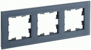 IEK BRITE Рамка СУ 3 мест. РУ-3-2-Бр стекло маренго матовый BR-M32-G-31-K35
