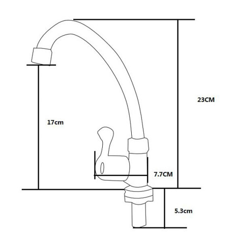 Кран для холодной воды, однорычажный, пластик, гайка, белый