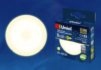 Uniel GX53 св/д 8W(670lm) 2700K 2K 75x28 матовая LED-GX53-8W/WW/GX53/FR PLZ01WH