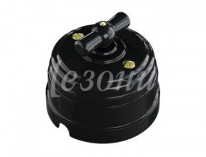 МЕЗОНИНЪ РЕТРО УСАДЬБА выкл. ОУ поворот. 4 полож. (1-2 кл.) 10А ЧЕРНЫЙ ABS-пластик GE30401-05