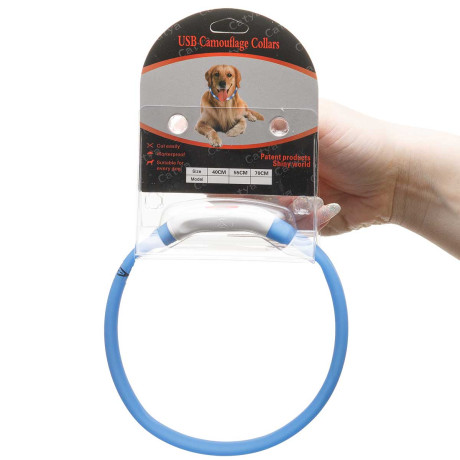 Ошейник 40*1,5см свет-я 3реж. микс USB NA2614 (144