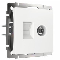 Werkel мех. роз. СУ 1 мест. TV (ТВ) оконечн. + комп. Еthernet RJ-45 6 cat (белый) W1181301 a056109
