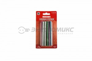 Клеевой стержень d=7мм L=100мм  Цветной с Блестками  (12шт/уп)  BL  REXANT, 09-1025