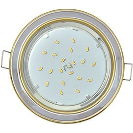 Ecola GX53 H4 св-к  2 цв.Золото-хром-золото 38x106 FE53H4ECB (10!)