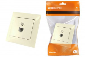 TDM Лама роз. СУ 1 мест. телефонная RJ11 сл. кость (10!) SQ1815-0115