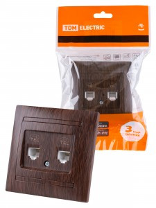 TDM Лама роз. СУ RJ11 2 мест. Телефонная венге SQ1815-0418