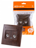 TDM Лама роз. СУ RJ11 2 мест. Телефонная венге SQ1815-0418