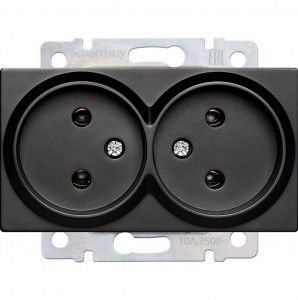 Smartbuy Нептун мех. роз. СУ без заземления черная 16А (SBE-05b-10-S2-N)