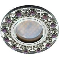 Ecola DL1660 MR16 GU5.3 св-к  Стекло Круг аметист. стразами хром зеркало/Хром 28x93 FP16RNECB (10!)