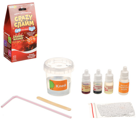 ХОББИХИТ Набор экспериментов серия Юный химик, "CRAZY СЛАЙМ", 10х20,2х6,5см, 5 дизайнов, 926