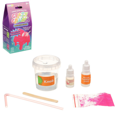 ХОББИХИТ Набор экспериментов серия Юный химик, "CRAZY СЛАЙМ", 10х20,2х6,5см, 5 дизайнов, 926
