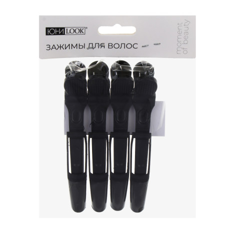 ЮНИLOOK Зажимы парикмахерские 4шт, 11см, пластик, 3 цвета