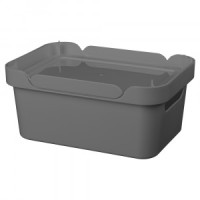 Ящик с крышкой универсальный "LUXE", 270x190x120 мм, 4,6л Серый 433205411 Бытпласт