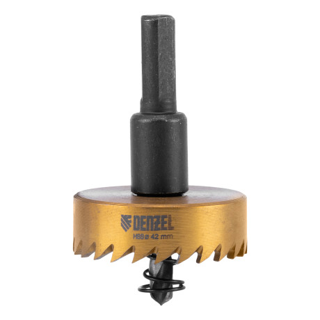 Коронка по металлу HSS, 42 мм, нитридтитановое покрытие Denzel