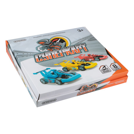 ИГРОЛЕНД Машинка инерционная "Супер Карт", металл, ПП, 16х5х8 см, 3 дизайна