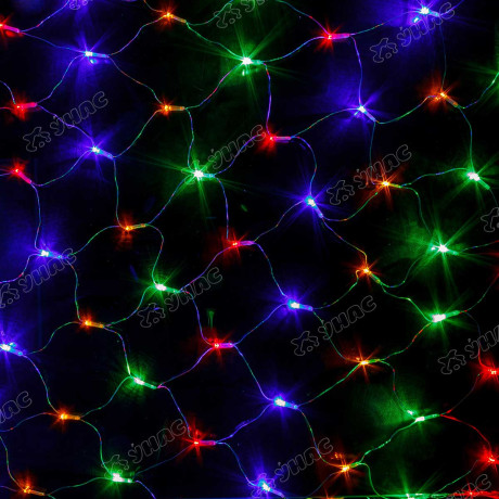 Гирлянда сетка LED LW/1-6 132 лампочек, прозрачный провод 1,5*1,5 цветной