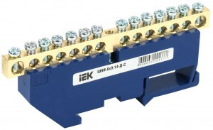 IEK шина N "Ноль" (нул.) на DIN-изол ШНИ-6х9-14-Д-С