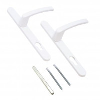 Комплект ручек ЛДМ АГН-85.25.67-75 RAL9016 бел. с пружин. м/о 85 "под пальчики" (12,3)