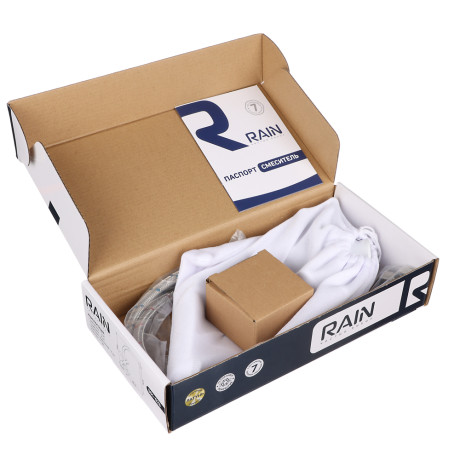 RAIN Смеситель для кухни Веста, высокий излив, кран-буксы 1/2, латунь, белый