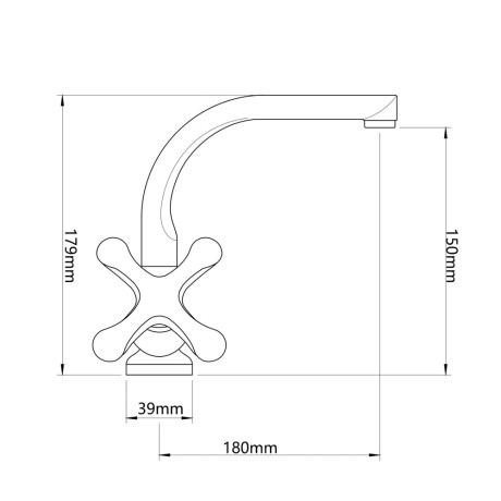 RAIN Смеситель для кухни Веста, высокий излив, кран-буксы 1/2, латунь, белый