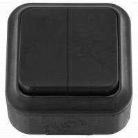 Bylectrica ПРАЛЕСКА АКВА выкл. ОУ 2 кл. 6А черный., пластик, IP54 (А56-224 черный)