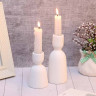 Подсвечник, 5,3х5,3х9,5см, керамика, цвет белый, арт.17