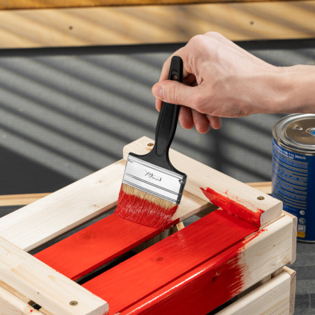 Кисть флейцевая "Стандарт", 70 х 6 мм, натуральная щетина, пластиковая ручка Сибртех