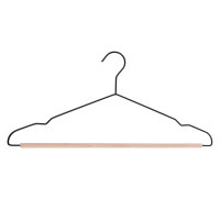 VETTA Вешалка с перекладиной, 41х19.5х0.3 см, металл, дерево, черный глянец