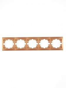 Lezard Мира рамка 5 мест. (б/вст, горизонт.) металлик золото (PC) 701-1300-150