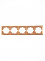 Lezard Мира рамка 5 мест. (б/вст, горизонт.) металлик золото (PC) 701-1300-150